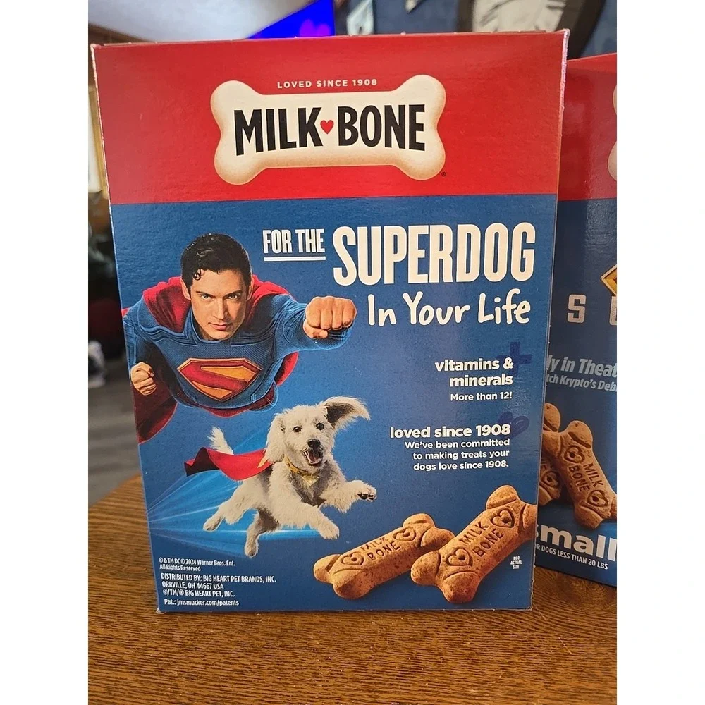 2 Milk Bone Biscuit Small Dogs 24 Oz Superman Krypto Promo Box Sealed No Comic